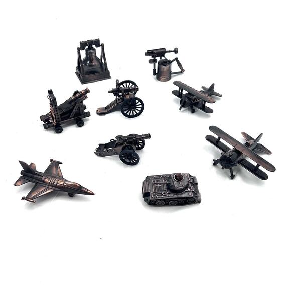 Unbranded Other - Lot Of 9 Vintage Die-Cast Miniature Pencil Sharpener USA Military Planes Tank